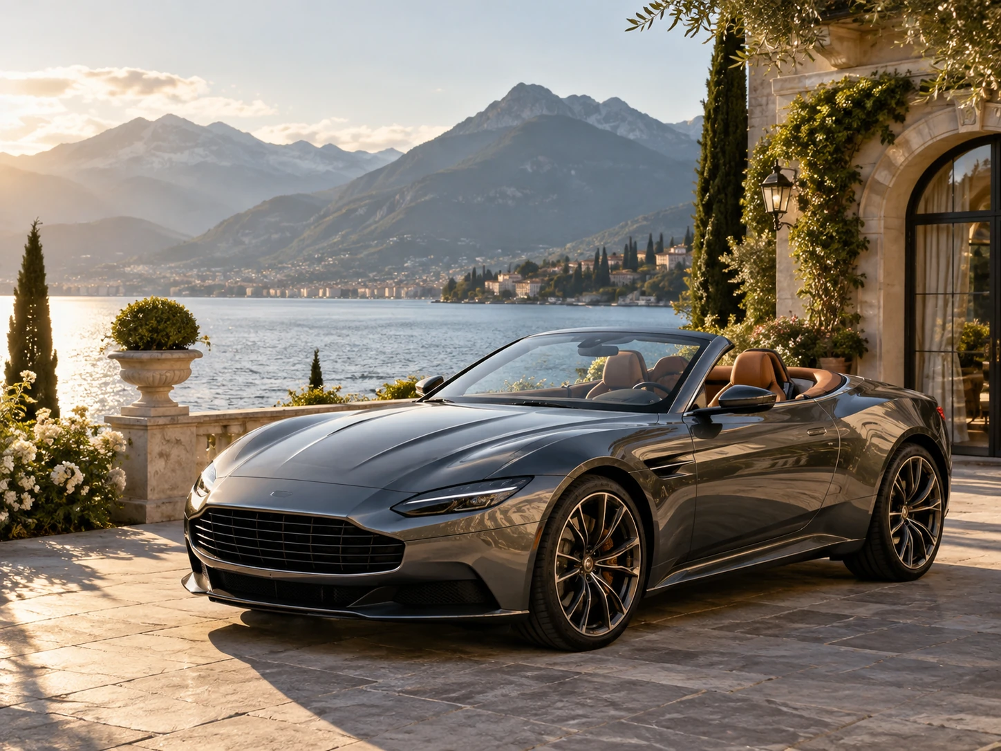 Cabriolet an einem europäischen Bergsee